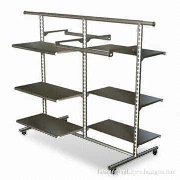 Clothing Display Stand with Steel Tubing and 4 Industrial Wheels